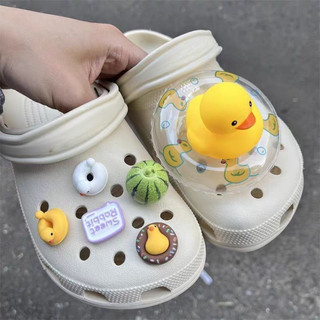  Set Charm Vịt đi bơi vịt phao phụ kiện trang trí gắn dép sục hình 3D nhựa cứng🛟【Charm Dép Crocs|NEW  