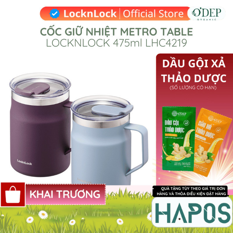 Cốc giữ nhiệt 475ml LocknLock Chính hãng Metro Table Mug LHC4219SBLU - HAPOS HHL