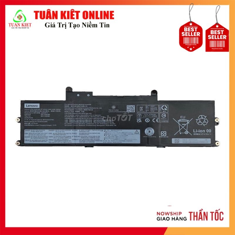 Pin Lenovo X1 Carbon Gen 12 21KC 21KD Thinkpad X1 2-in-1 Gen 9 L22B3P73 L22C3P76 L22D3P77 L22M3P77