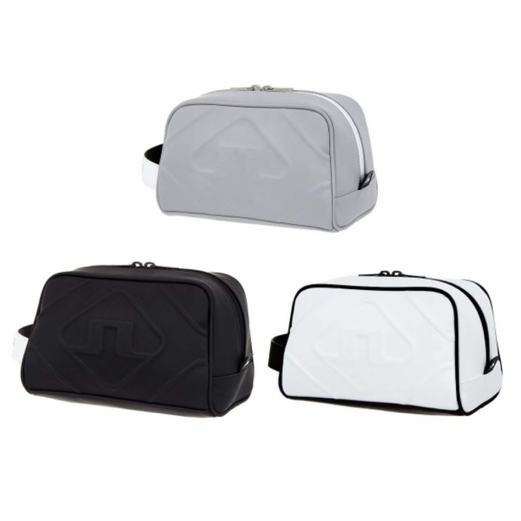 TÚI CẦM TAY GOLF J.LINDEBERG HOẠ TIẾT SẦN NỔI TOILETRY BAG | Túi Clutch Nhỏ J.L Da PU Cao Cấp Chống 