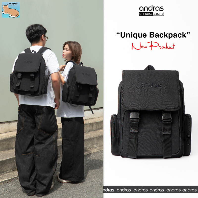 Balo nam nữ Unique - Backpack'' ba lô đi học đi làm vừa Laptop 16''