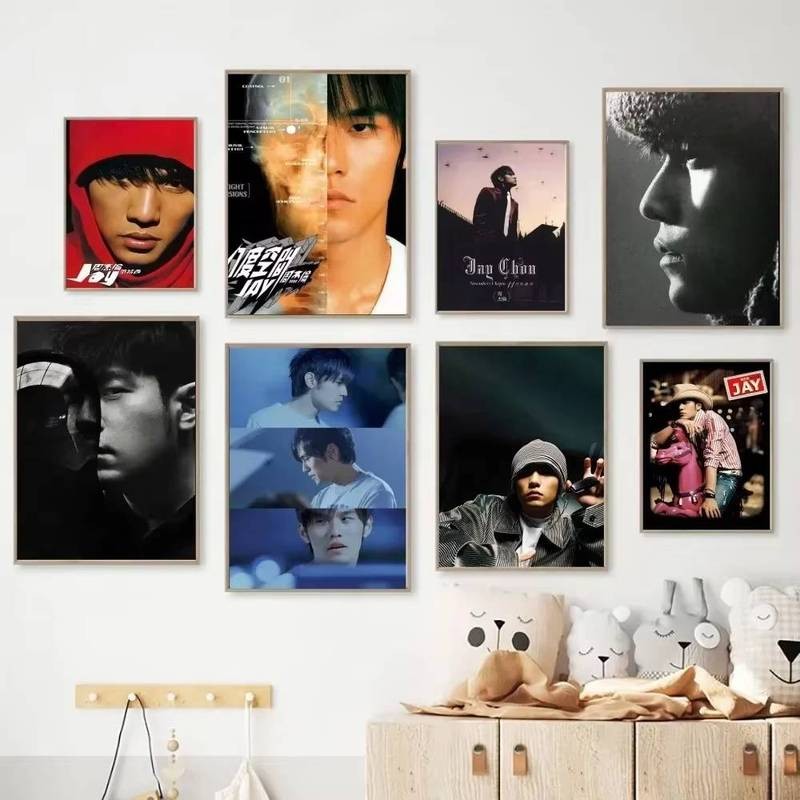 Ca Sĩ Siêu Sao Jay Chou Poster Club Bar Canvas Tranh Áp Phích Và In Hình Nghệ Thuật Treo Tường Hình 