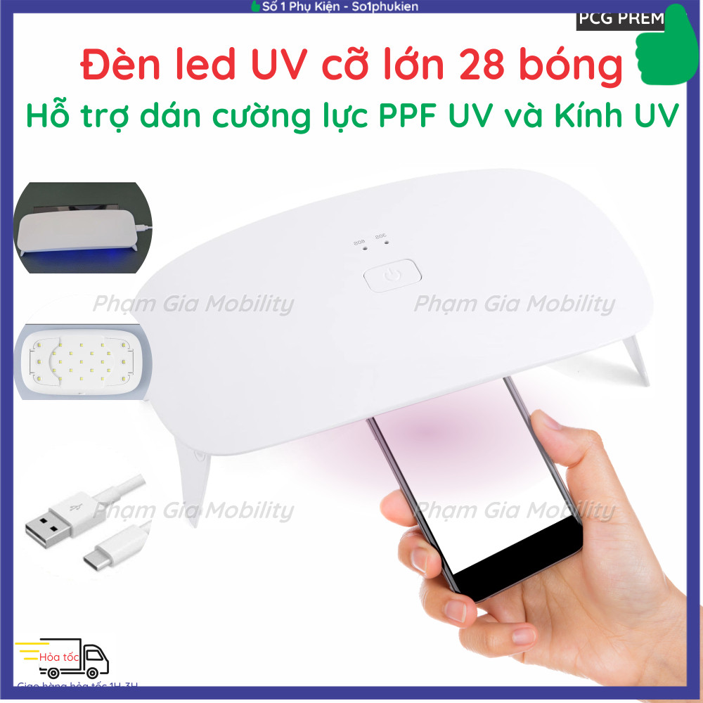 [BH 24th] Đèn led UV cỡ lớn 28 bóng led uv, dùng để dán kính uv, cường lực ppf uv, nhanh chóng tiện 