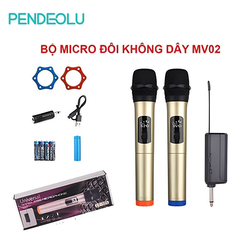 PENDEOLU Micro Karaoke Không Dây Cho Loa Kéo, Âm Ly MU02 Hát Vang. Chống Hú Rít. Cho Hát Karaoke Gia Đình