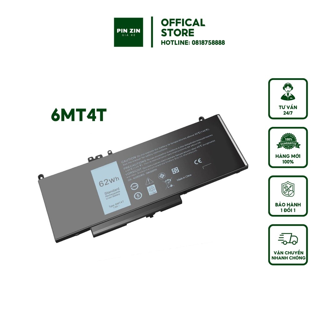 [PIN ZIN NEW ] - 6MT4T - Pin Dell Latitude E5450 E5470 E5550 E5570 6MT4T Battery
