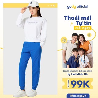 Bộ đồ nữ YODY set áo quần vải nỉ mềm mại, ấm áp, co giãn, năng động BTN7012