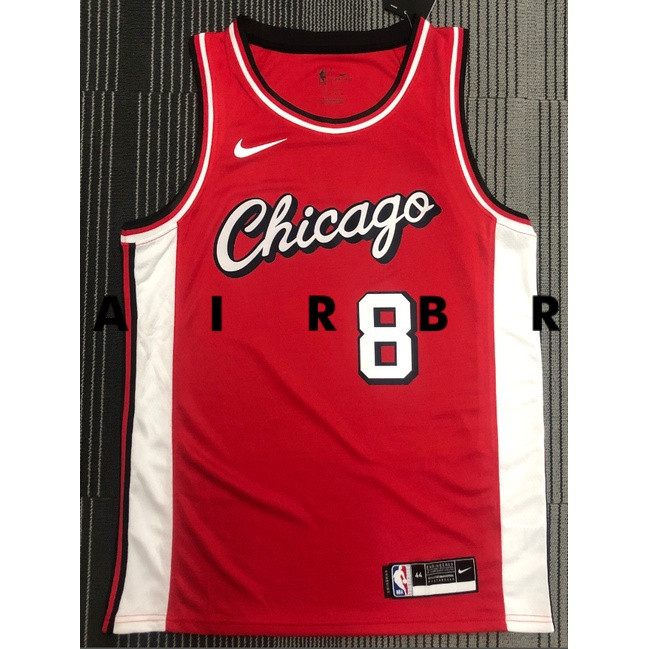 Áo Bóng Rổ NBA Chicago Bulls Màu Đỏ Số 8, Phiên Bản Thành Phố
