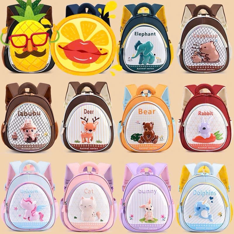 Balo mẫu giáo in 3D hình labubu capybaru cute dễ thương cho bé trai gái đi học mầm non vải cao cấp -
