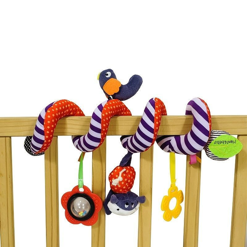 TQ~Caterpillar car hanging toy, spiral stroller toy, car seat toy, rattle bell, stroller hanging plu