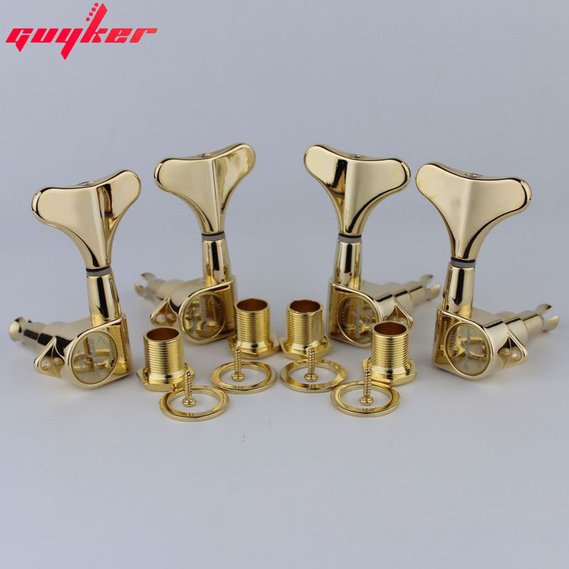 1 Bộ GUYKER 1: 17 Headstock Sealed Bass Tuner Đầu Máy Vàng