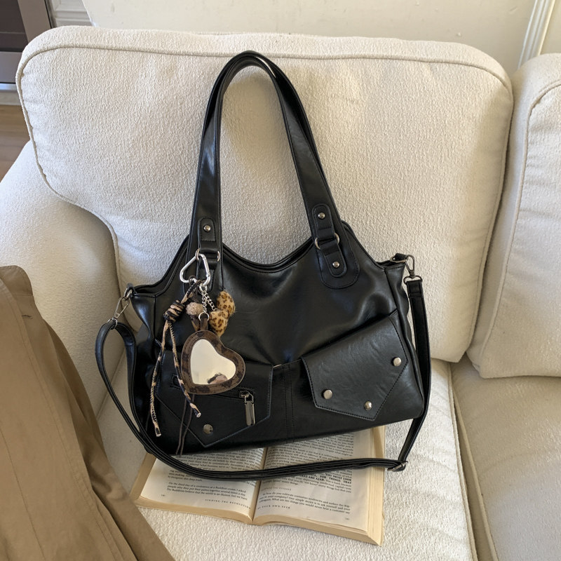 New women's tote bag, handbag, shoulder bag, large-capacity crossbody bag, versatile biker bag