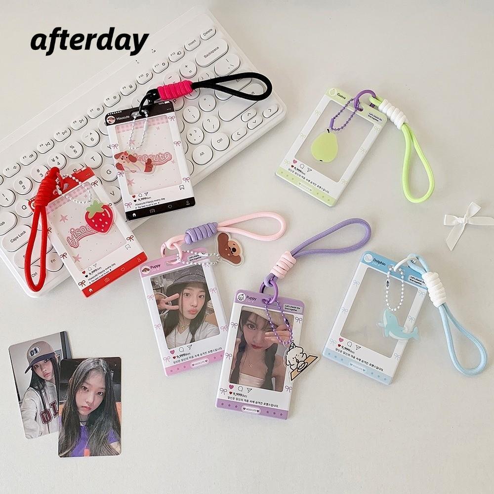 AFTERDAY568 K-Pop Idol Photo Card Storage, Móc khóa dây đeo cổ tay Móc khóa trượt Móc khóa, Di động 
