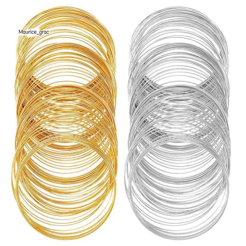 200 Vòng Dây Nhớ Vòng Tay Trang Sức Số Lượng Lớn Dây Nhớ Vòng Tay Vàng Bạc Thép Đính Hạt Dây