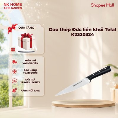 Dao đầu bếp thép Đức liền khối Ice Force Tefal K2320324, 15cm - Bảo hành 24 tháng