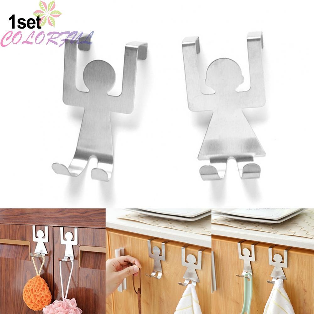 Door Hooks Unbrella Cabinet Clothes Drawer Hanging Organizer Punch-Free