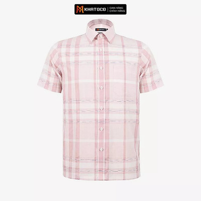 Áo sơ mi nam KHATOCO Tailor Fit ngắn tay A1MN568T2-CNCR819-2709-N