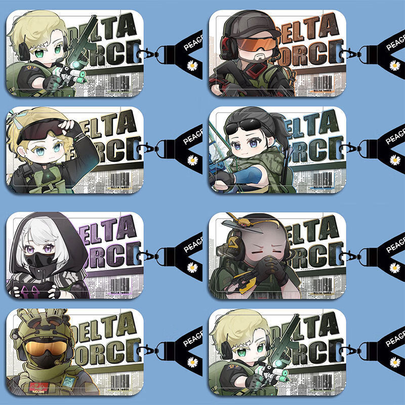 Hộp đựng thẻ Chibi Anime Delta Force, Hộp đựng huy hiệu ID nhân vật trò chơi bắn súng chiến thuật, H