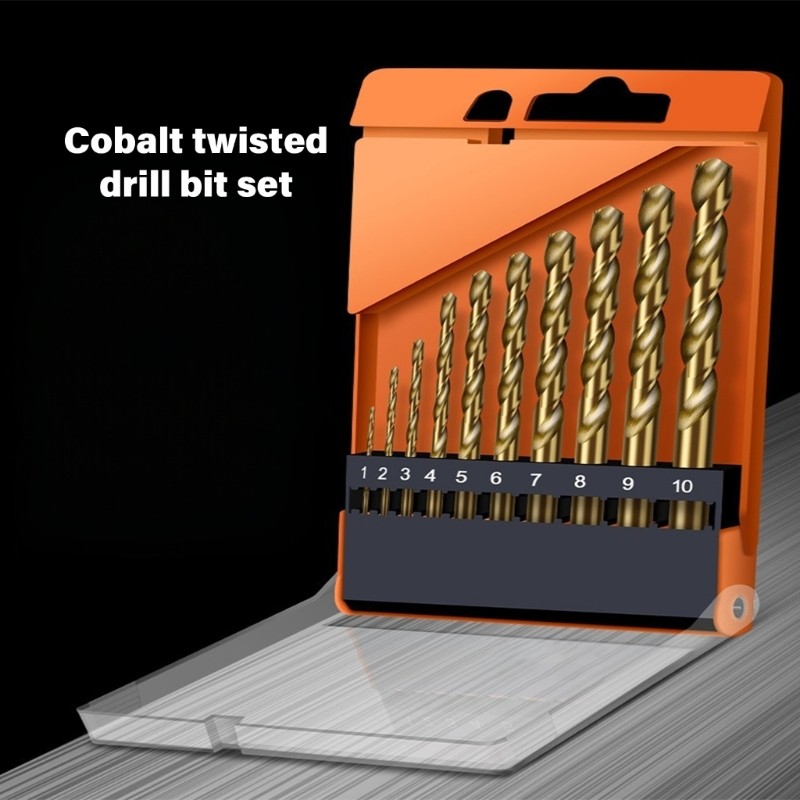 Bộ 10 Cái Bộ Mũi Khoan Mũi Xoắn Jobber Chiều Dài Mũi Khoan Chân Tròn