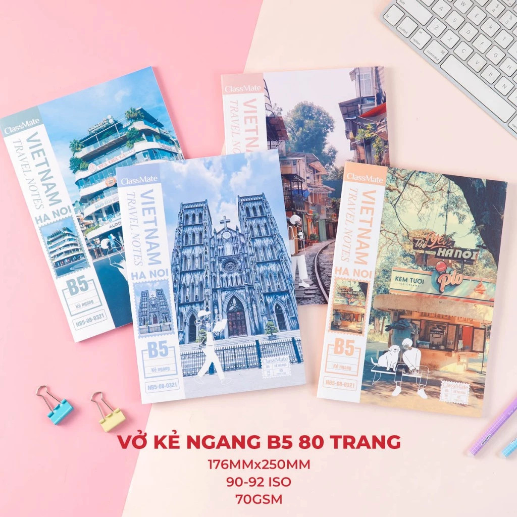 [Tặng 1 Quà] Combo 10 Vở Kẻ Ngang Vở B5  Vở Kẻ Ngang 80/120/200 Trang Tập Sinh Viên Dòng Kẻ 2 Màu Ch