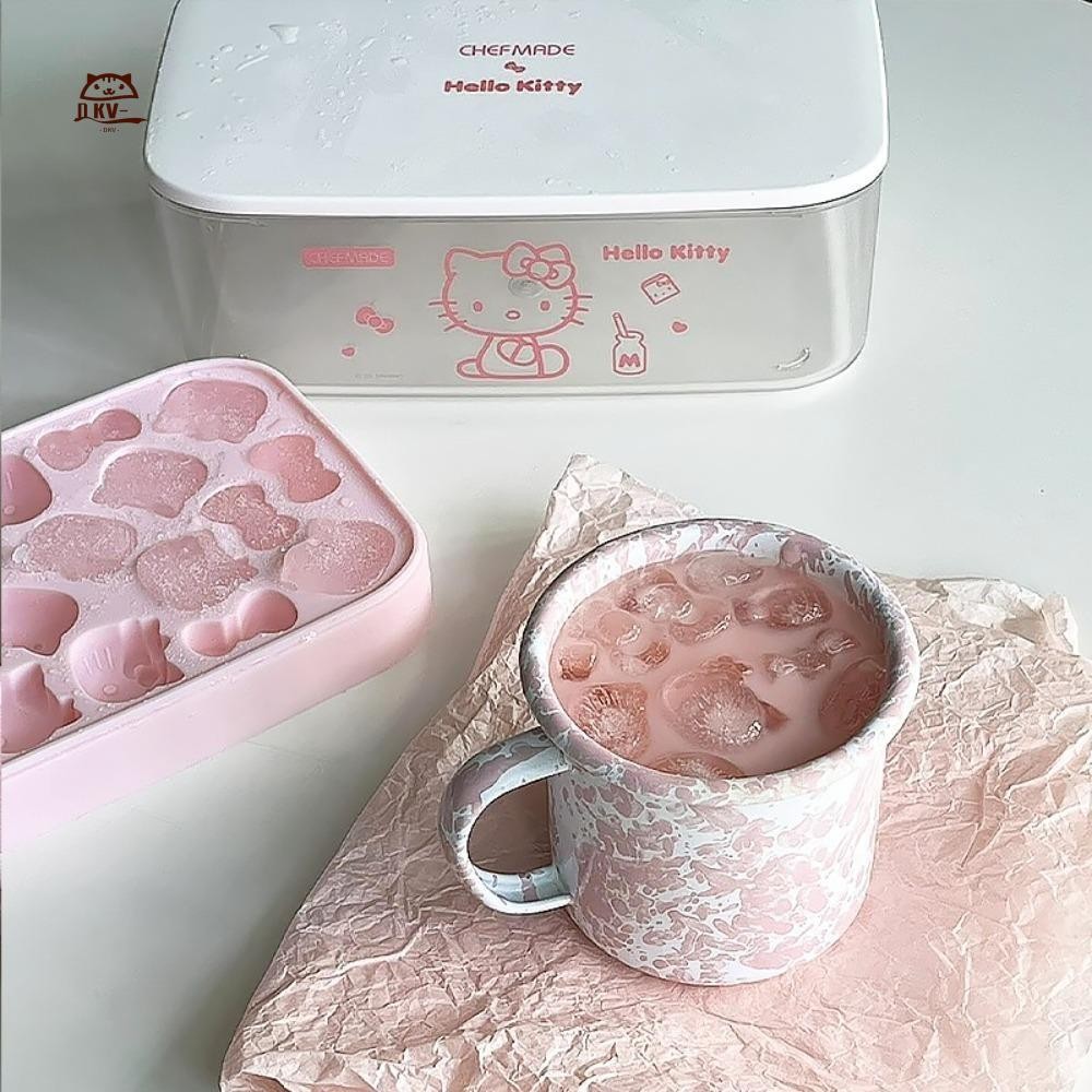 Khuôn silicon hình viên đá Hello Kitty - KT Cat Theme DIY để uống nước