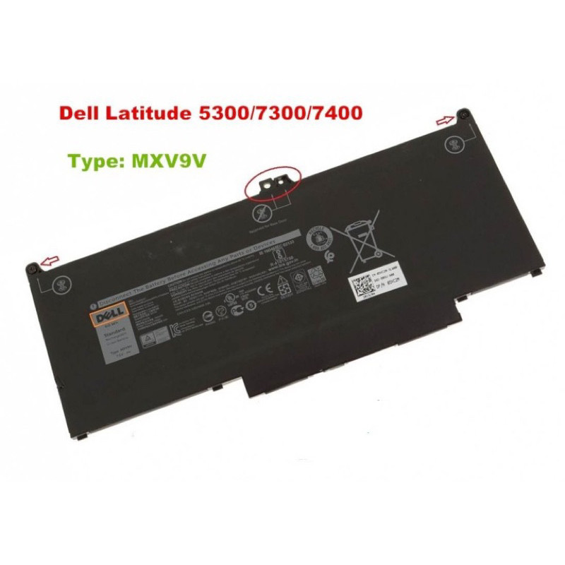 Pin Laptop Dell Latitude 5300 7300 7400 (MXV9V,5VC2M) 60WH
