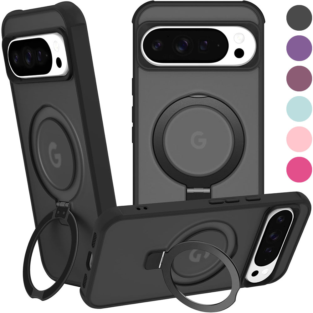 Từ tính cho Google Pixel 10 Pro XL Ốp lưng có vòng đứng Ốp lưng cứng mờ viền mềm chống sốc cho Pixel