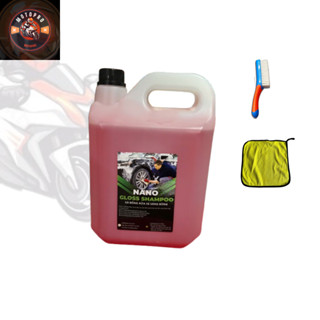 [Combo rửa xe máy] Nước rửa xe bọt tuyết Nano Foam can 5L, bao tay lông cừu mềm mịn, khăn lau xe