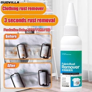 Chất tẩy rỉ sét vải GUDVILLA, Loại bỏ bụi bẩn Quần áo nhanh chóng và dễ dàng Tẩy rỉ sét, Nước rỉ sét 80ml cho chất tẩy rửa quần áo bằng đồng rỉ sét