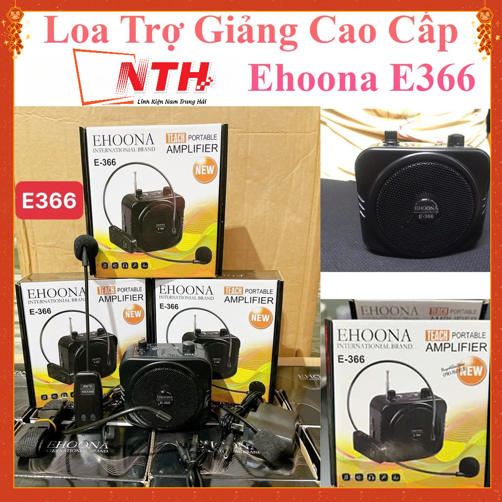 Loa Trợ Giảng Cao Cấp Ehoona E366 Có Bluetooth Tặng Kèm Micro Có Dây Và Không Dây
