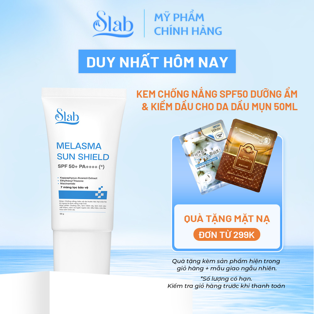 Kem Chống Nắng Dưỡng Da 7 Màng Lọc, SPF 50, Pa++++, Chống Tia UV, Nâng Tông, Ngừa Nám Tàn Nhang Slab Melasma Sunshield