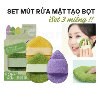 (XUNFUJI) Bông Mút Rửa Mặt Bọt Biển Hình Giọt Nước Hỗ Trợ Làm Sạch Da Mặt  ISOLUX1