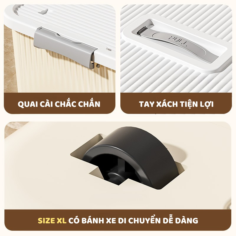 Thùng Nhựa Đựng Đồ ENODA HOME Kích Thước Đa Dạng, Hộp Có Nắp Khóa Cài Chắc Chắn Lưu Trữ Đa Năng Q110 | BigBuy360 - bigbuy360.vn
