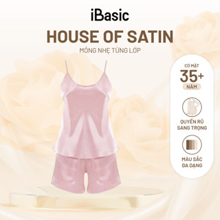 Đồ bộ mặc nhà nữ iBasic lụa satin áo hai dây quần đùi HOMY054