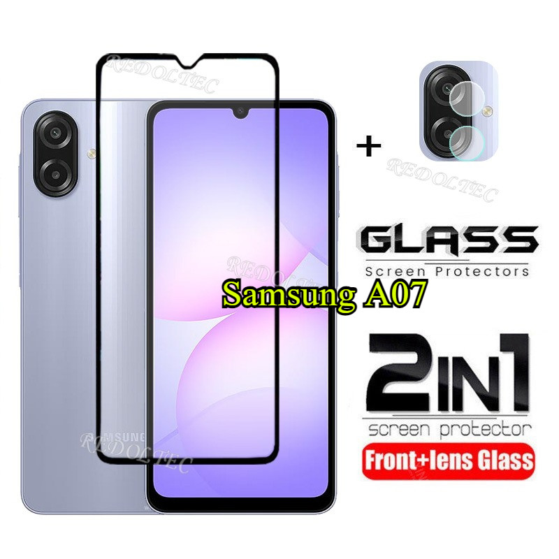 Bảo vệ màn hình Samsung Galaxy A07 A07 LTE 2 trong 1 + Bảo vệ ống kính Full Keo dán bảo vệ màng kính
