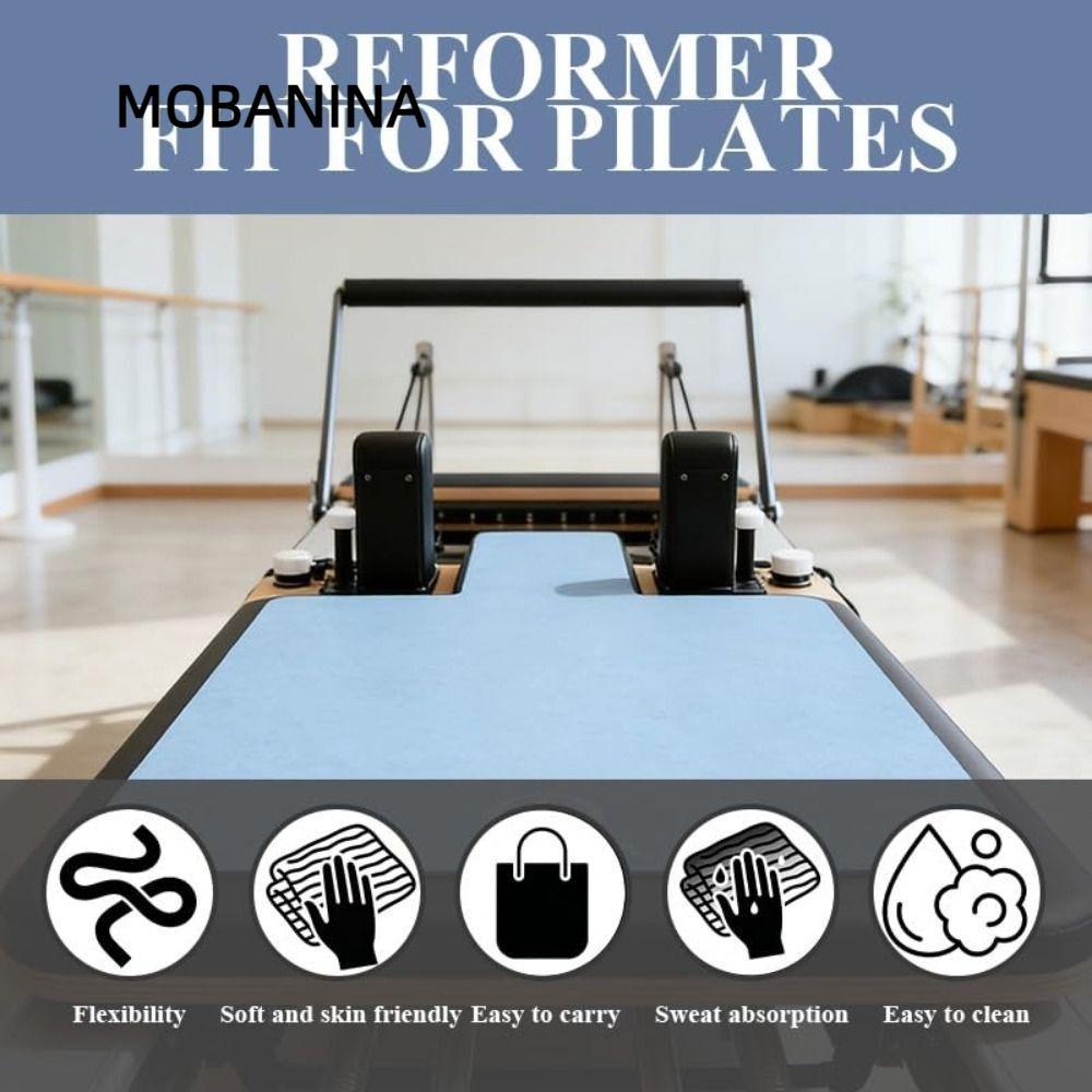 Thảm cải cách MOBANINA Pilates, Thảm Pilates siêu mỏng chống trượt, Máy cải cách cơ thể lông cừu thấ