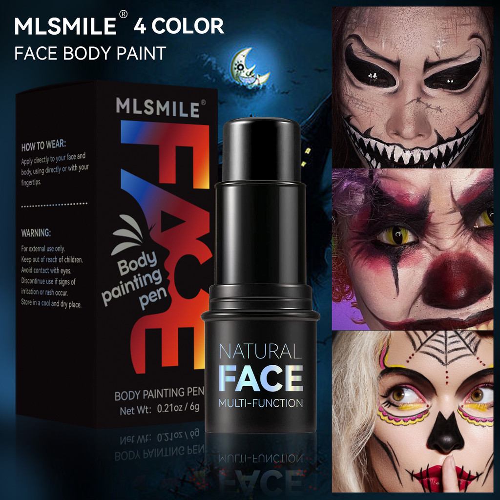 [Hàng có sẵn] Halloween Body Painting Face Face Color Black Oily Stage Makeup Christmas cosWJG