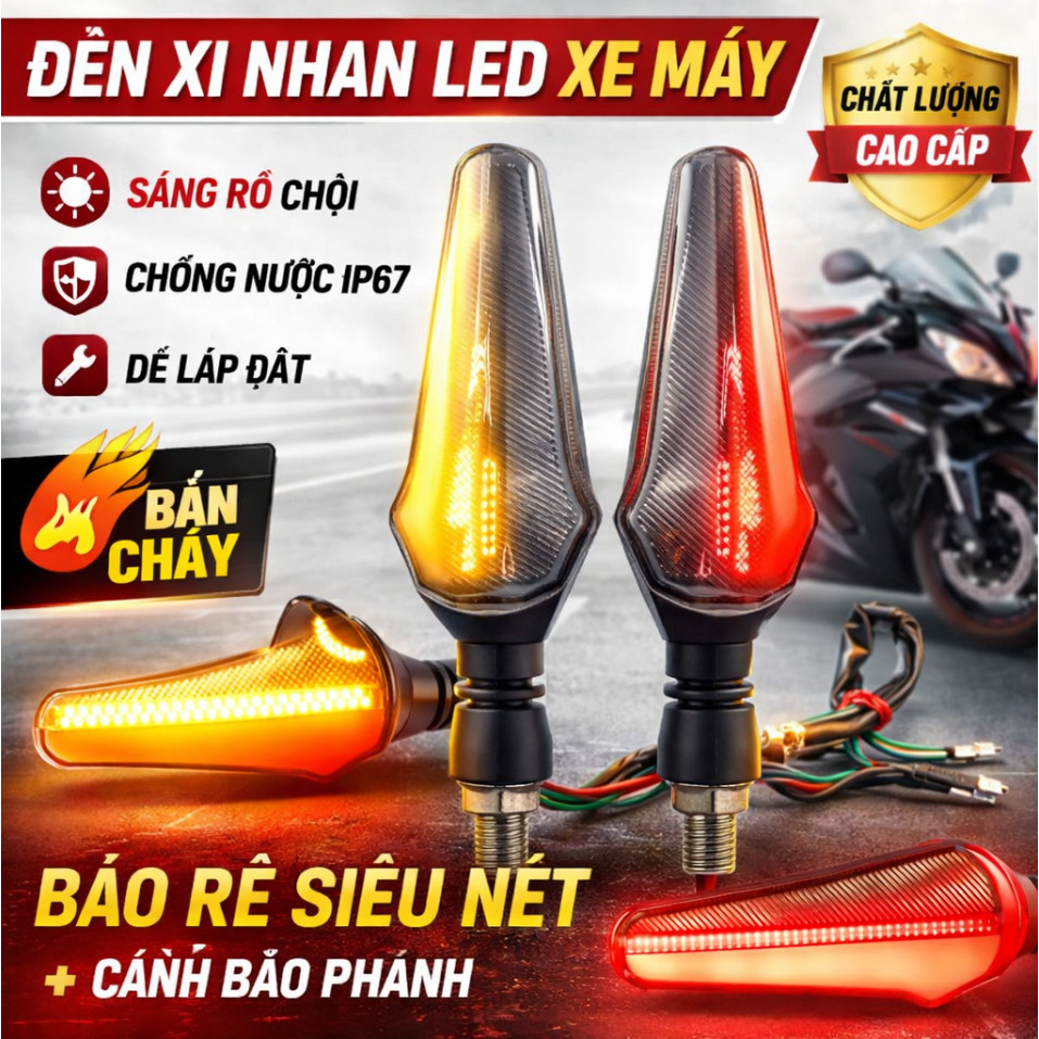 Đèn Xi Nhan LED L21 Hiệu Ứng Lưỡi Dao – Đèn Xi Nhan Xe Máy, Lắp Được Nhiều Loại Xe