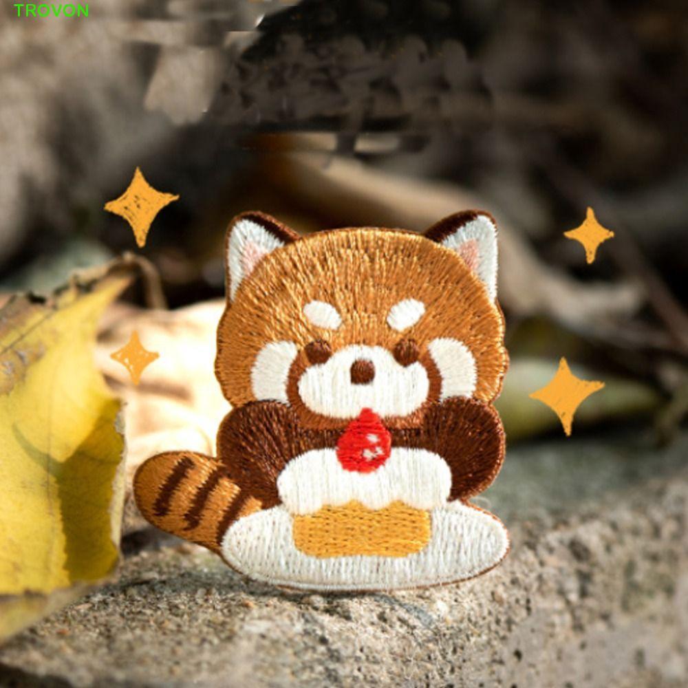 TROVON Red Panda Patches, Phim hoạt hình Quần áo dễ thương Táo, Trang phục DIY Lesser Panda Tự dính 