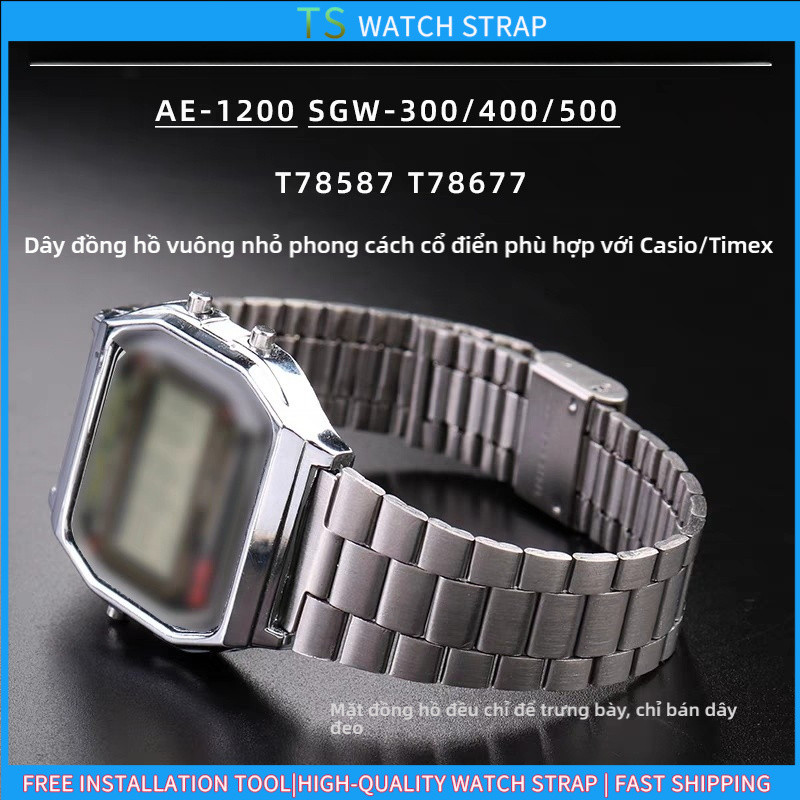 Áp dụng cho dây đeo thay thế đồng hồ vuông cổ điển CASIO Fit 3299 AE-1200WH AE-1000 F-91 LA-670