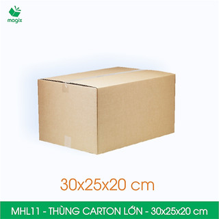 Mhl11 - 30x25x20 cm - combo 10 thùng carton đóng hàng lớn - hộp carton size lớn | magix packaging