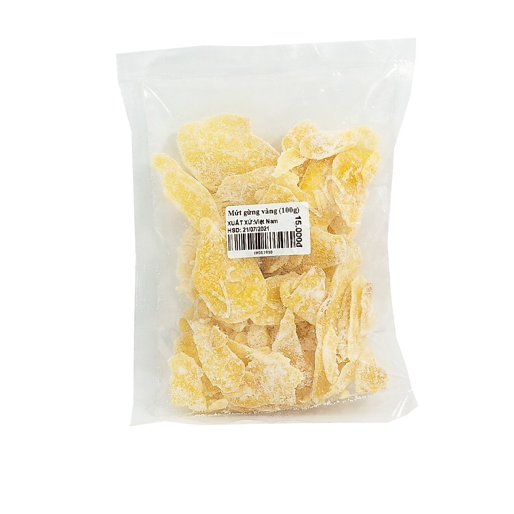 Gói to 500g, Mứt gừng vàng út đẩu (500g)