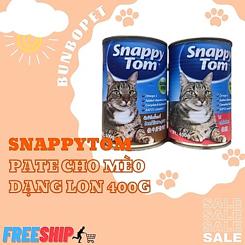 Pate mèo Snappy Tom lon 400g (gồm 4 vị)