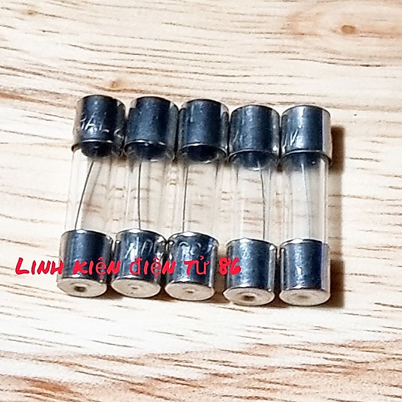 Cầu chì thủy tinh 5A 250V 5×20mm F5AL250V (combo 5 cái)