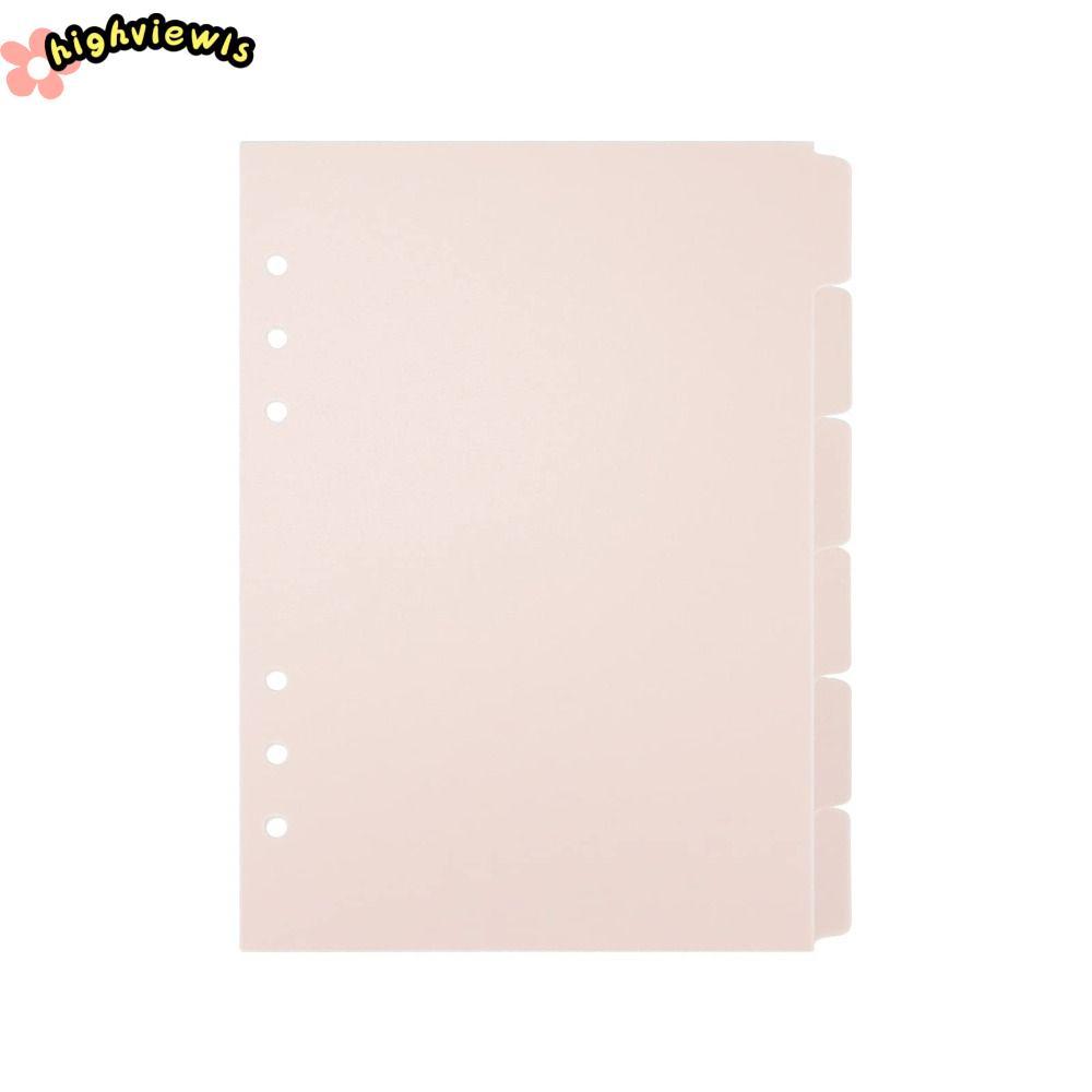 HIGHVIEWLS 6 CÁI Binder Divider, Nhựa 6 CÁI Tab trang chỉ mục, Planner Pink A5 6 Ring Binder Index D