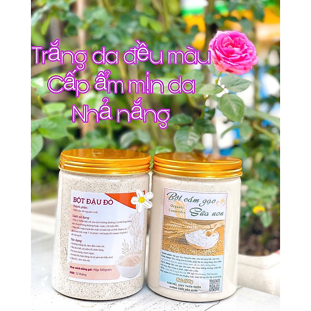 COMBO : BỘT ĐẬU ĐỎ + TINH CÁM GẠO NẾP ( 500g/ hộp )