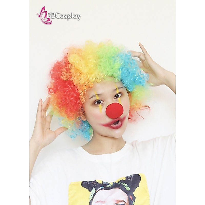 BBCOSPLAY - Tóc Giả Chú Hề 7 Màu Cầu Vòng - 15184