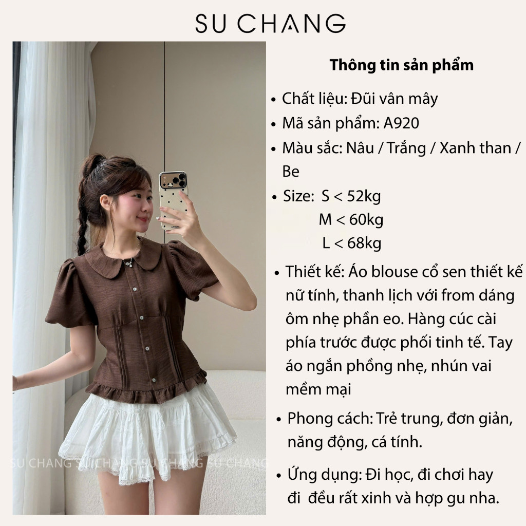 Áo Kiểu Cổ Sen Cúc Dọc Viền Bèo A930 Su Chang | BigBuy360 - bigbuy360.vn