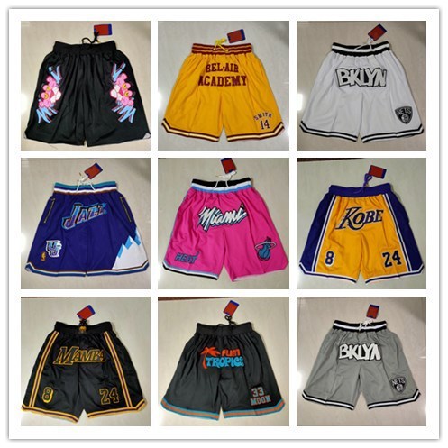 Quần Short Bóng Lakers Walker Raptor All-Star Nóng Túi Dày Thêu Quần Short Retro Quần Bóng Rổ