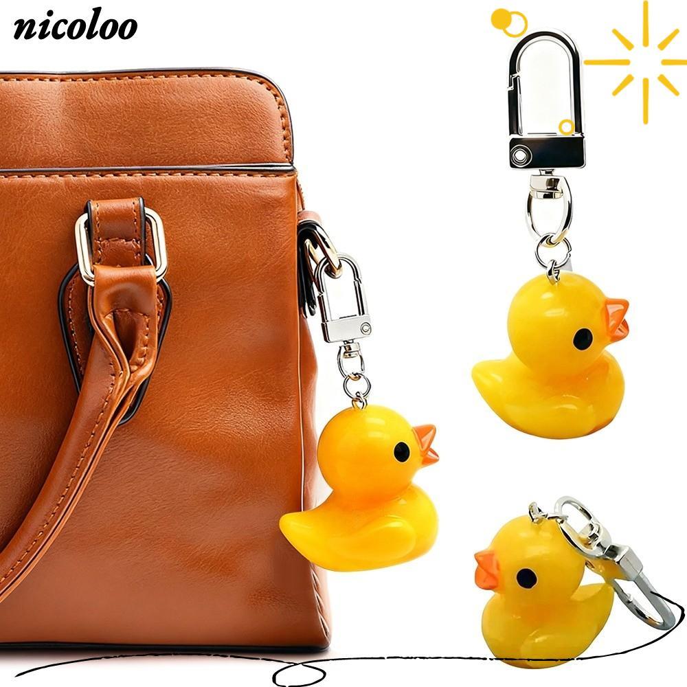 NICOLOO 5 Móc Chìa Khóa Mini, Vịt Mini Vịt Vàng Vịt Móc Khóa Mặt Dây Chuyền, Túi Sáng Tạo Phụ Kiện H