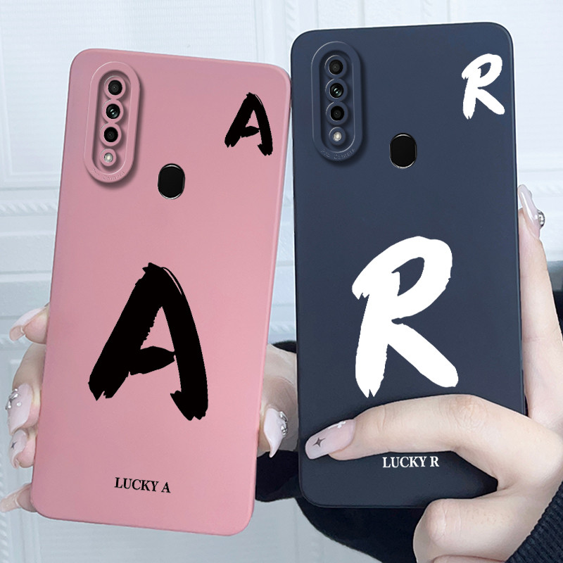 Dành Cho OPPO A31 2020 Ốp Lưng May Mắn Chữ Cái Cặp Đôi Silicon Mềm Mờ Ốp Lưng Điện Thoại Cho Oppo A3